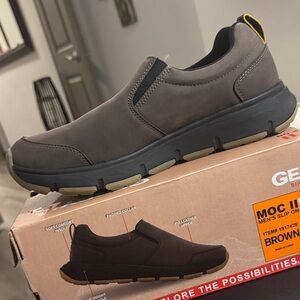 Gerry Moc II Men’s Easy Slip On Shoe Brown Lightweight Soft Insole NIB NEW